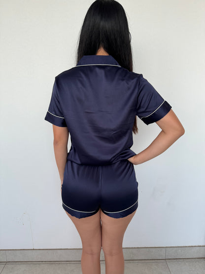 CLASSIC SILK PJ SET NAVY